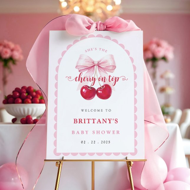 Arch Cherry On Top Baby Shower Welcome Sign (Creator Uploaded)