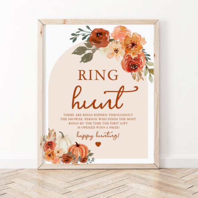 Arch Fall Boho Pumpkin Ring Hunt Bridal Shower Poster (Creator Uploaded)