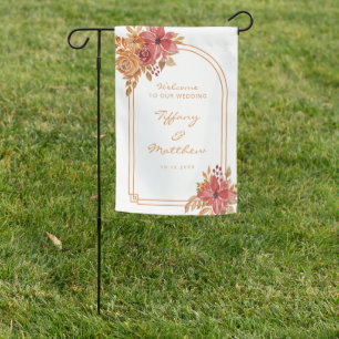 Arch Fall Wedding Welcome Garden Flag