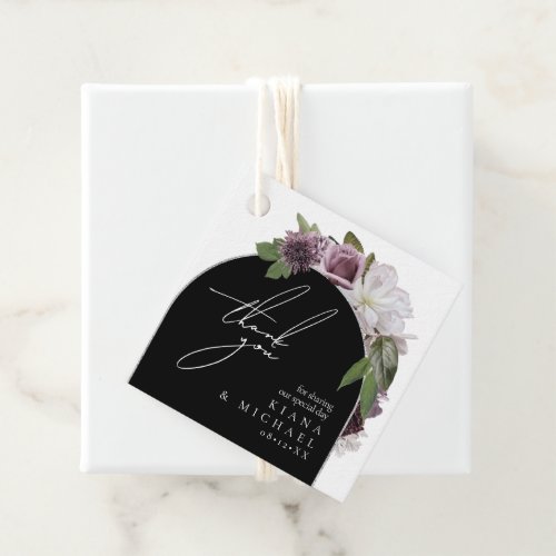 Arch Floral Photo Thank You Mauve ID967 Favor Tags