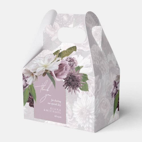 Arch Floral Photo Thank You MauvePattern ID967 Favor Boxes