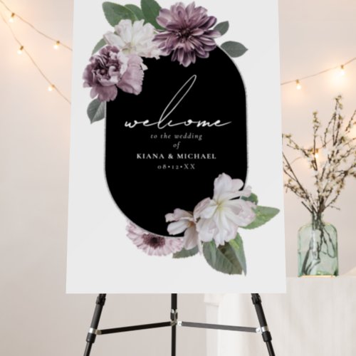 Arch Florals Wedding MauveBlack ID967 Foam Board