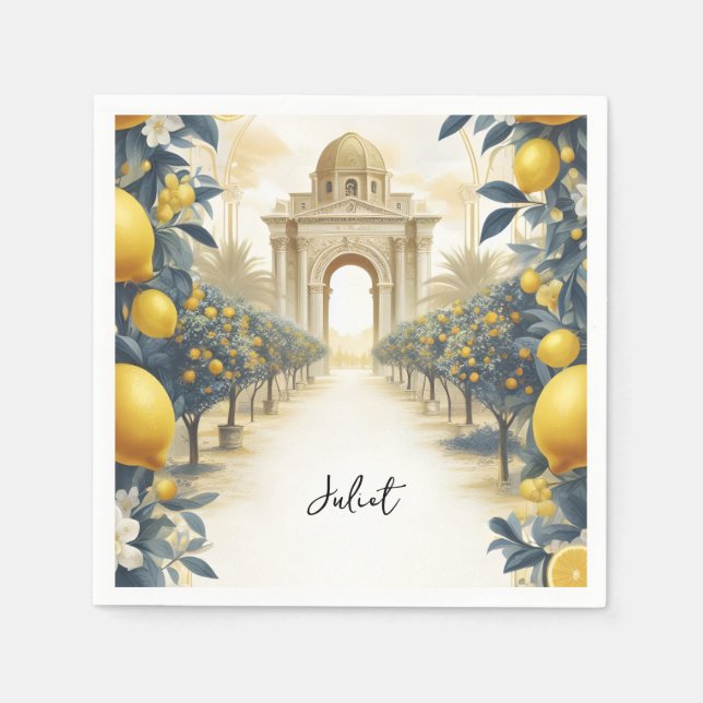 Arch Food Fun Fruit Lime Lemon Bridal Shower Napkins (Front)