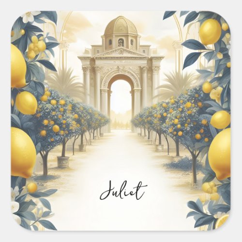 Arch Food Fun Fruit Lime Lemon Bridal Shower Square Sticker