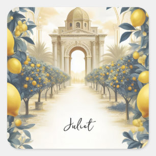 Arch Food Fun Fruit Lime Lemon Bridal Shower Square Sticker