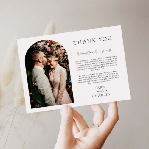 Arch Frame Wedding Photo Thank You Card