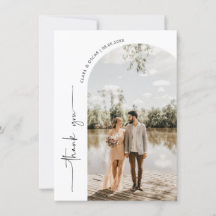 Arch Frame Wedding Photo Thank You Card