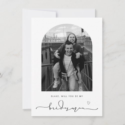 Arch Frame Will You be my Bridesman Proposal Card