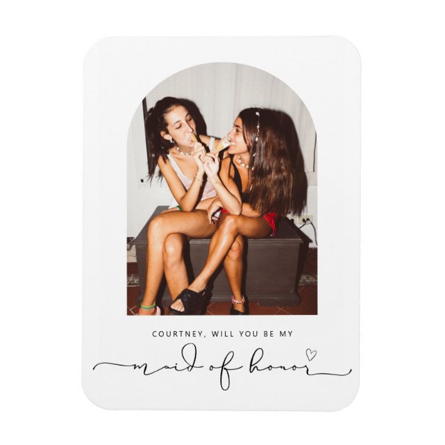 Arch frame will you be my maid of honor magnet (Vertical)