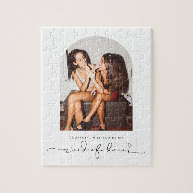 Arch frame will you be my maid of honor puzzle (Vertical)