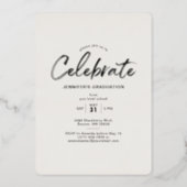 Arch Graduation Announcement  Rose Foil Invitation (Back)