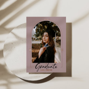 Arch Graduation Announcement Rose Foil Invitation