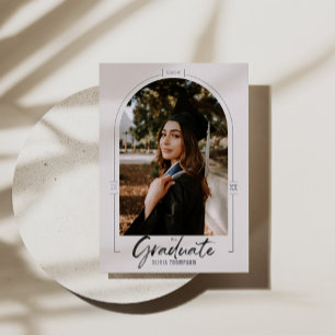 Arch Graduation Announcement Silv Foil Invitation