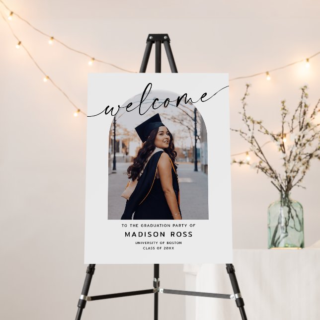 Arch Graduation Welcome Sign, Graduation Yard Sign (In Situ (Stand))