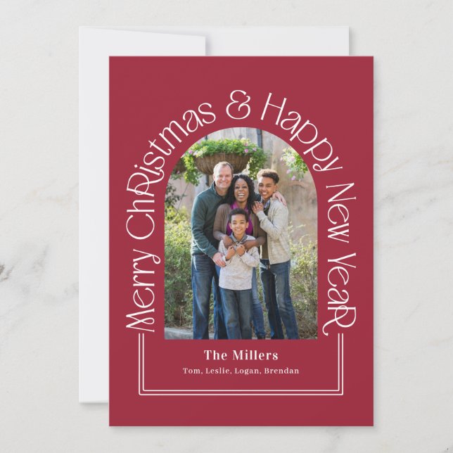 Arch Greeting Editable Color Holiday Card (Front)