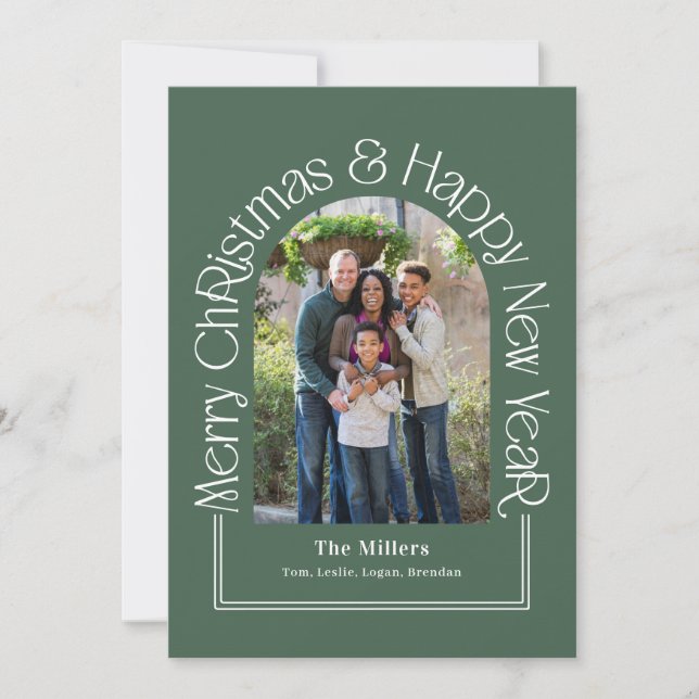 Arch Greeting Editable Color Holiday Card (Front)