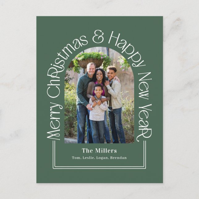 Arch Greeting Editable Color Holiday Card Postcard (Front)