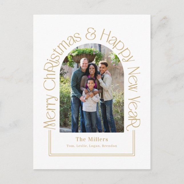 Arch Greeting Editable Color Holiday Card Postcard (Front)