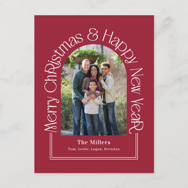 Arch Greeting Editable Color Holiday Card Postcard (Front)
