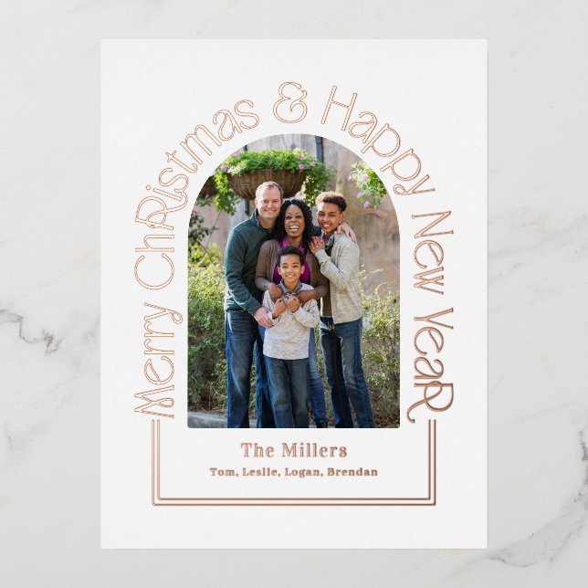 Arch Greeting REAL FOIL Holiday Card Postcard (Front)