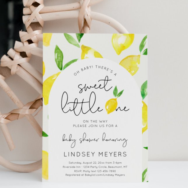 Arch Lemon Baby Shower Invitation (Creator Uploaded)