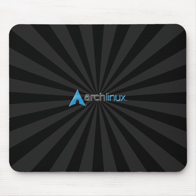 Arch Linux cool Black Starburst Mouse Pad (Front)