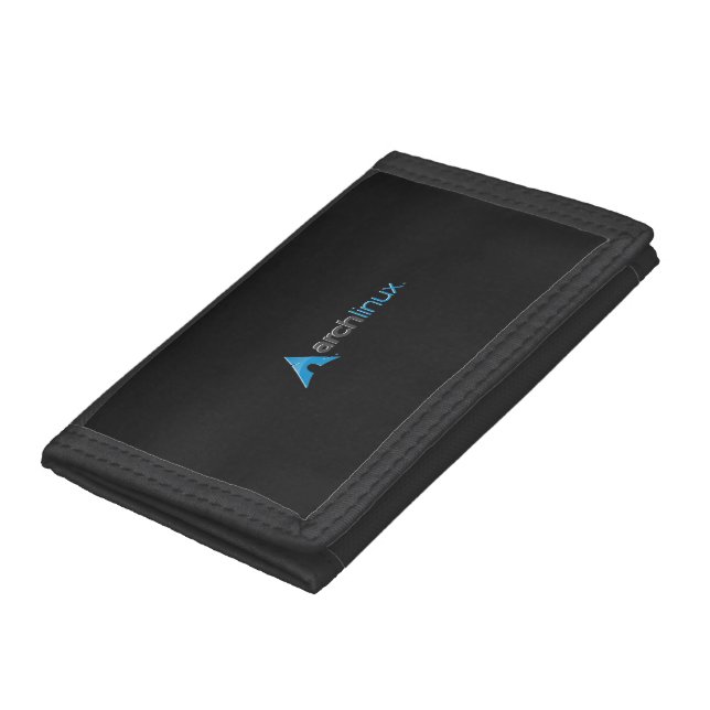 Arch Linux cool Black Tri-fold Wallet (Bottom)