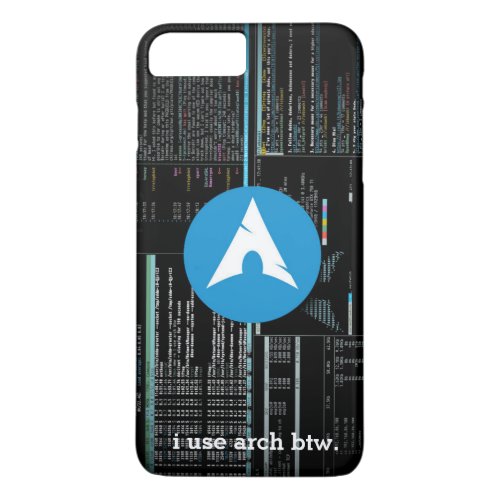 Arch Linux Disc Logo _ Liquid Carbon Dark iPhone 8 Plus7 Plus Case