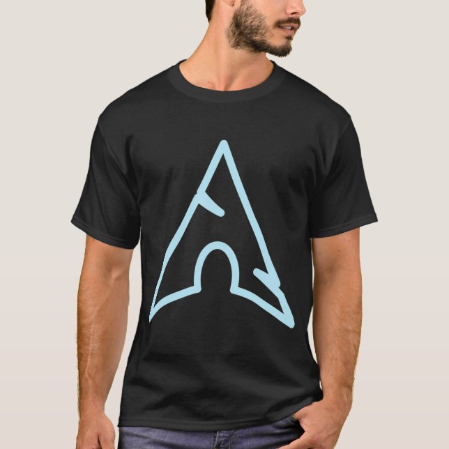 Arch Linux Light Logo Open Source Os T-Shirt (Front)