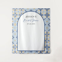 Arch Mediterranean Blue Bridal Shower Backdrop