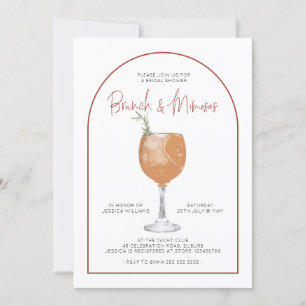 Arch Minimalist Brunch & Mimosas Bridal Shower Inv Invitation