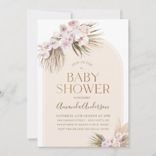 Arch Minimalist Orchards Palm Baby Shower Invitation