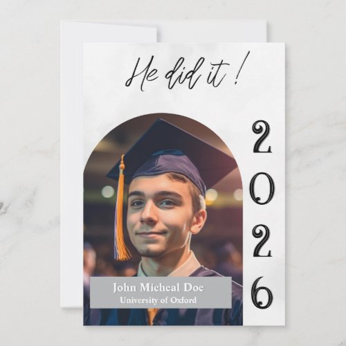 Arch Minimalist Photo Graduation Party Invitation