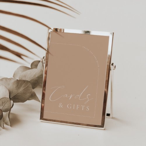 Arch Minimalist Tan Cards  Gifts Wedding Sign