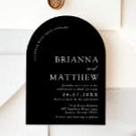 Arch Modern Black & White Minimalist Wedding Invitation<br><div class="desc">An elegant and stylish wedding invitation design featuring a modern arch layout in a sleek black and white minimalist theme. The invitation showcases clean lines and a sophisticated typography layout, using bold sans-serif fonts paired with subtle script accents. The arch serves as the centerpiece, with key wedding details such as...</div>