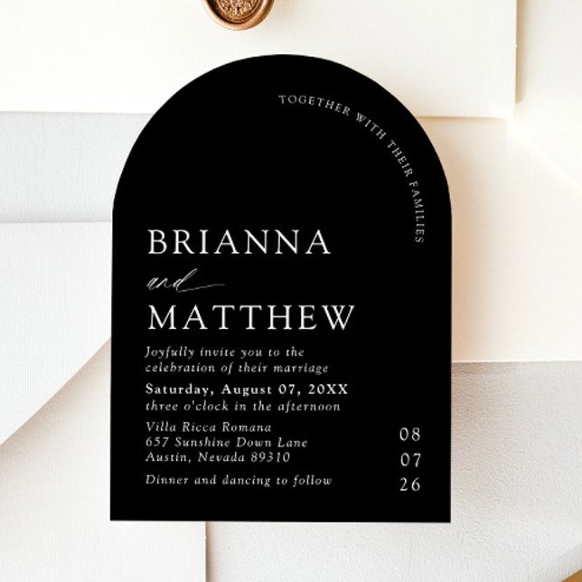 Arch Modern Black & White Minimalist Wedding Invitation (Arch Modern Black & White Minimalist Wedding Invitation)