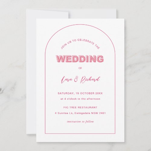 Arch Modern Bold Type Text Wedding Invitation