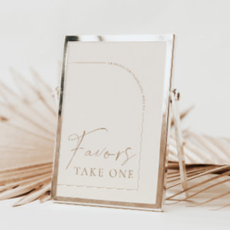 Arch Modern Calligraphy Favors Wedding Sign Invitation