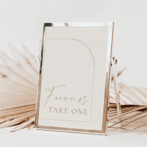 Arch Modern Calligraphy Favours Wedding Sign Invitation