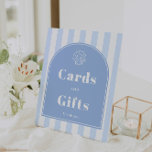 Arch Modern Coastal Bridal Shower Cards And Gifts Pedestal Sign<br><div class="desc">A fresh coastal-inspired table top sign showing where to leave cards and gifts at your event. All colors (including the arch, seashell and all text) can be customized by you, as can all text colors and placements, from inside the design tool. You can also add or delete text boxes inside...</div>