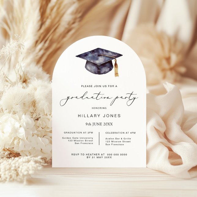 ARCH Modern Minimalist Graduation Calligraphy  Invitation (Creator Uploaded)