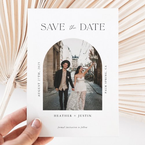 Arch Modern Minimalist Wedding Photo Save the Date