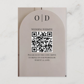 Arch Neutral Luxe Wedding QR Code Enclosure Card