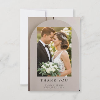 Arch Neutral Luxe Wedding  Thank You Card