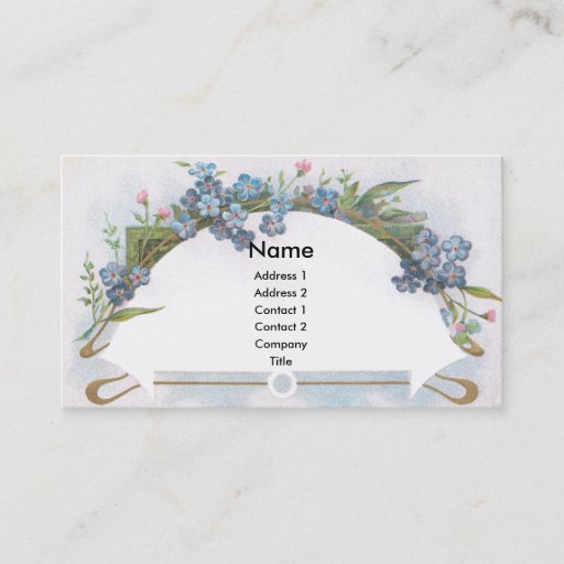 Customizable Arch of Blue Forget-Me-Nots Business Card Templates