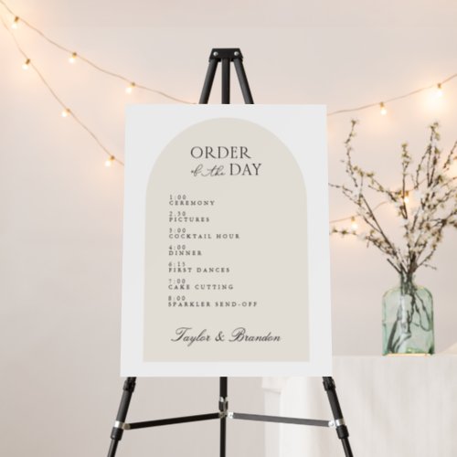 Arch Order of Day Wedding Event Time Welcome Sign 