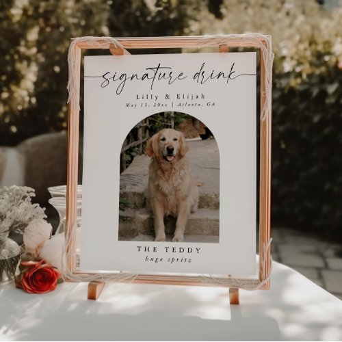 Arch Pet Photo Signature Drink Wedding Bar Sign