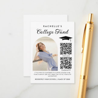 Arch Photo 2 QR Code College Fund Graduation Enclosure Card