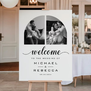 Arch Photo Black and White Wedding Welcome Sign