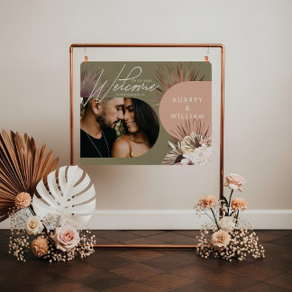 Arch Photo Bohemian Watercolor Florals Wedding Foam Board